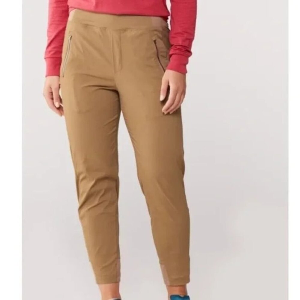 Athleta Tan/Taupe Track Joggers with Zipper Pockets